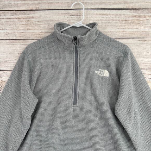 The North Face Textured Cap Rock 1/4 Zip Fleece Pullover Men's Size S Gray - Picture 3 of 14